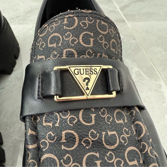Women’s Guess Chunky Platform G Patterned Loafers Shoe Gold Buckle Size 8.5 - Picture 5 of 16
